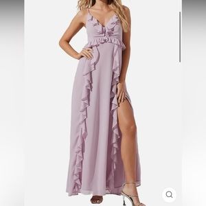Adoria Ruffle Side Slit Maxi Dress